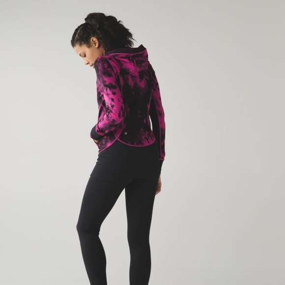 Lululemon Daily Practice Jacket Blooming Pixie Raspberry Black Size 6 - Picture 4 of 8